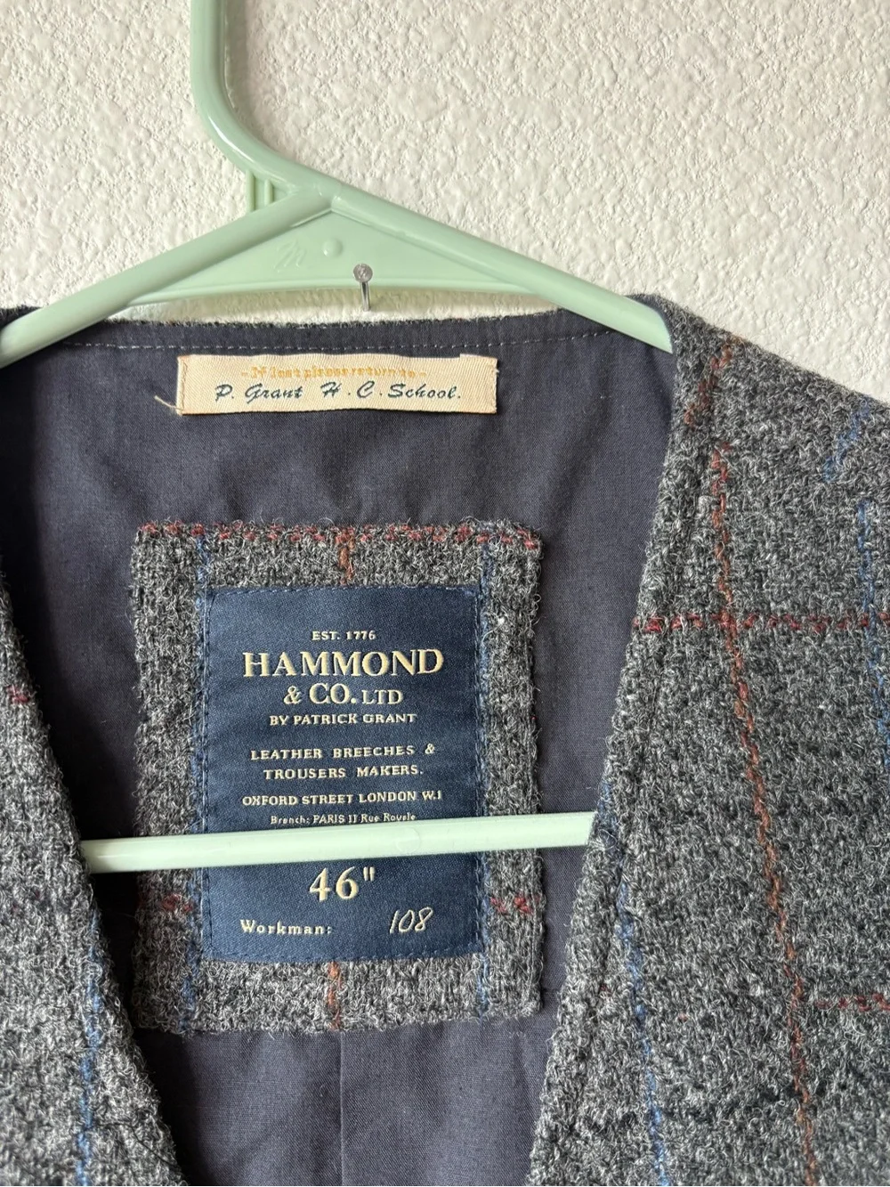 Men's Gray Tweed Vest - Classic Windowpane